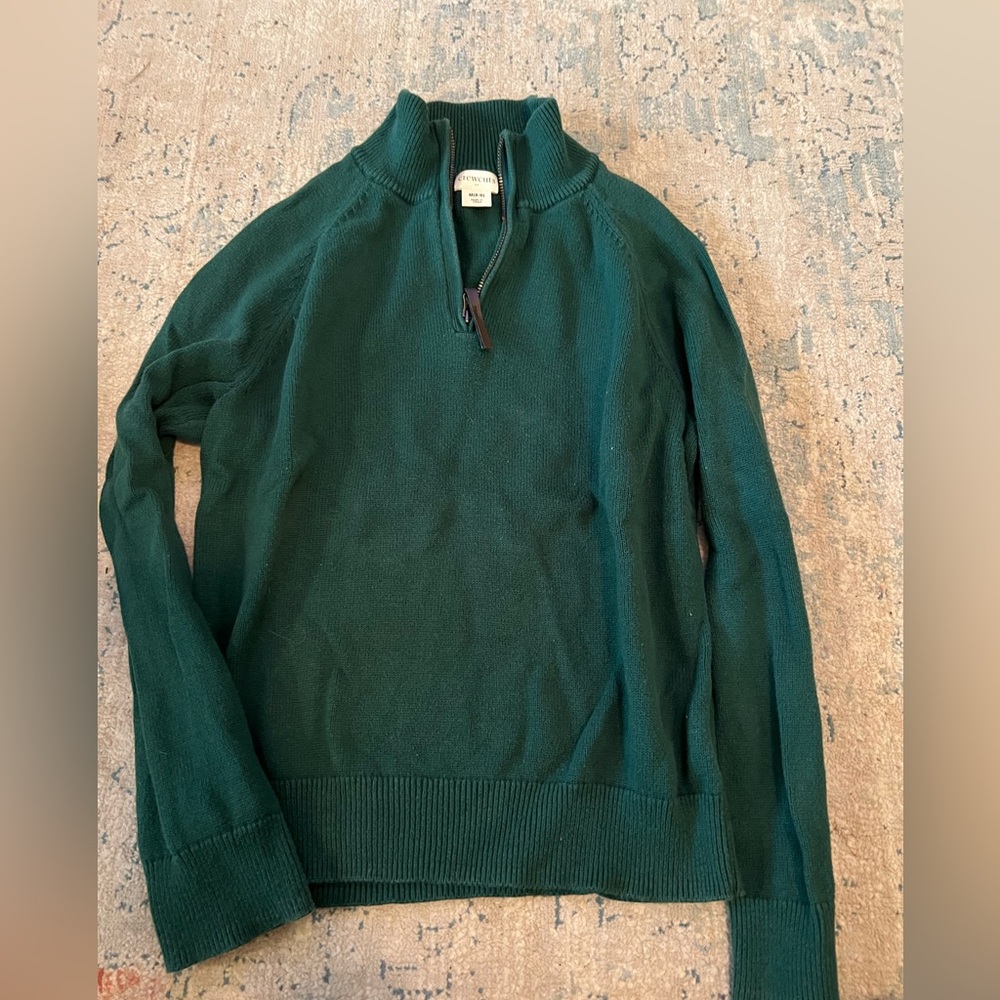 Boys CrewCuts Green Quarter-Zip Sweater
